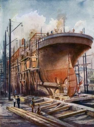 A ship on the stocks